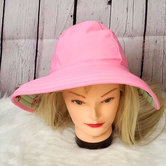 Hanna Andersson Reversible Floppy Pink & Green Beach Gardening Sun Hat - Picture 1 of 10